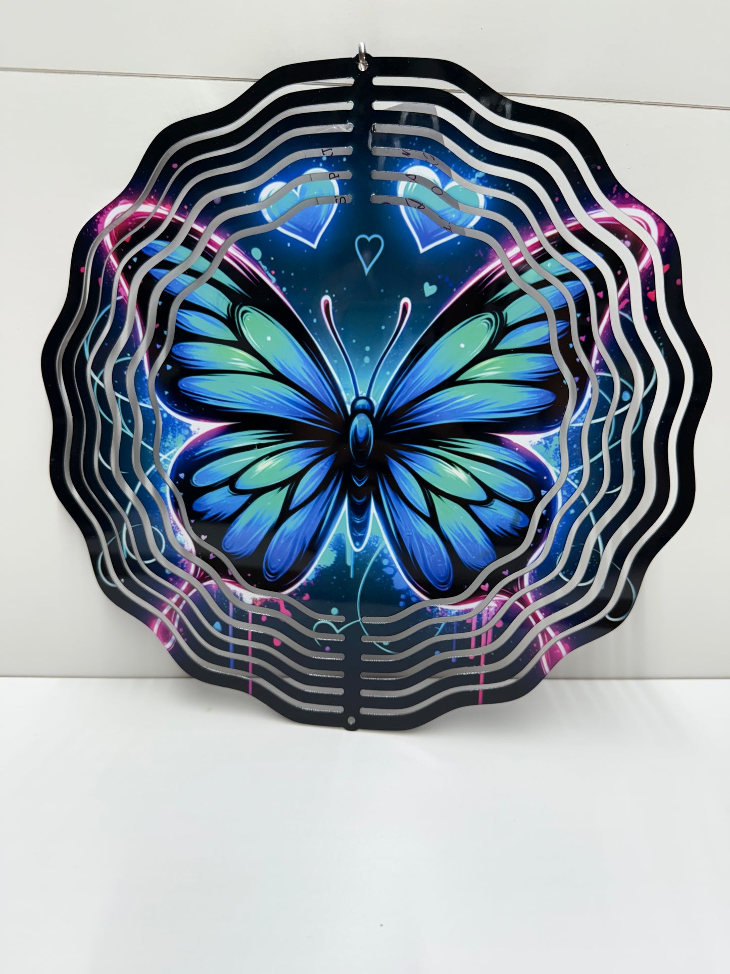 Neon Butterfly Wind Spinner