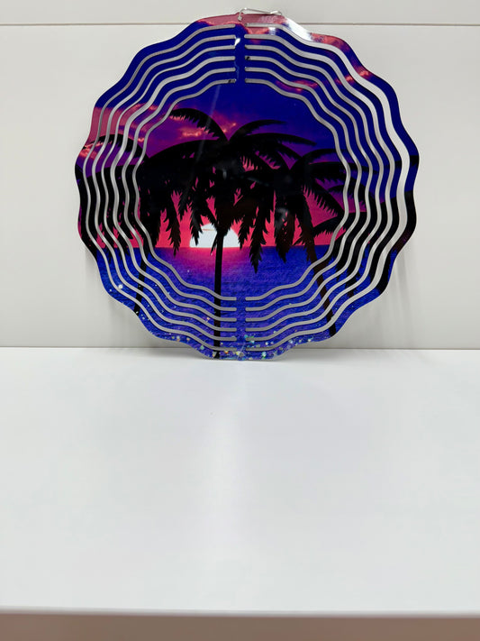 Palm Tree Sunset Wind Spinner